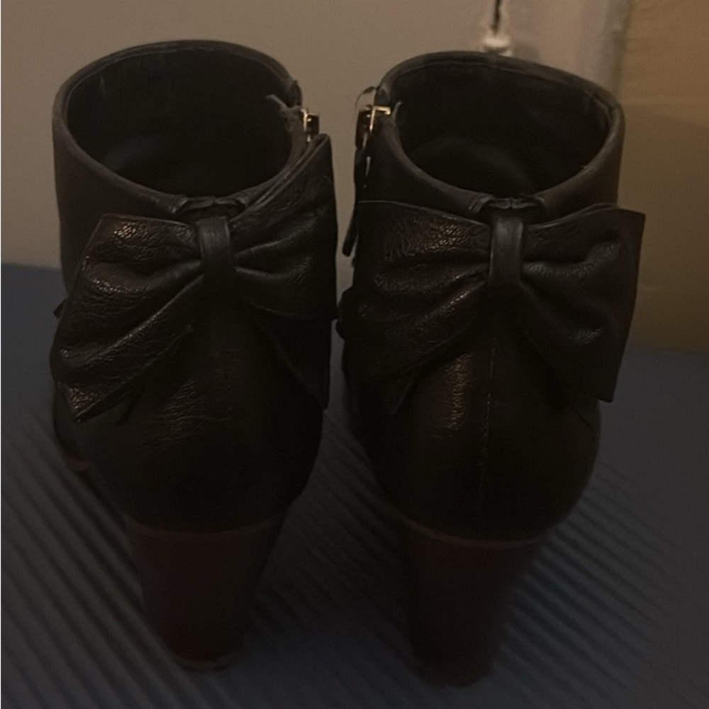 Kate Spade Elegant Black Ankle Booties with Bow